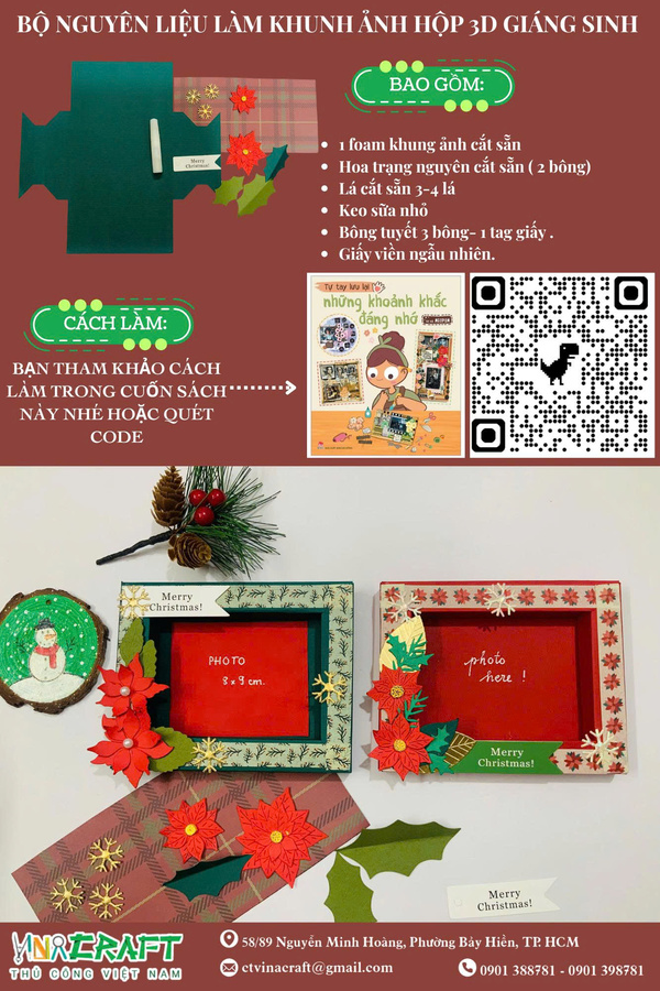 Bộ Nguyên Liệu Làm Khung Ảnh Hộp 3D Giáng Sinh